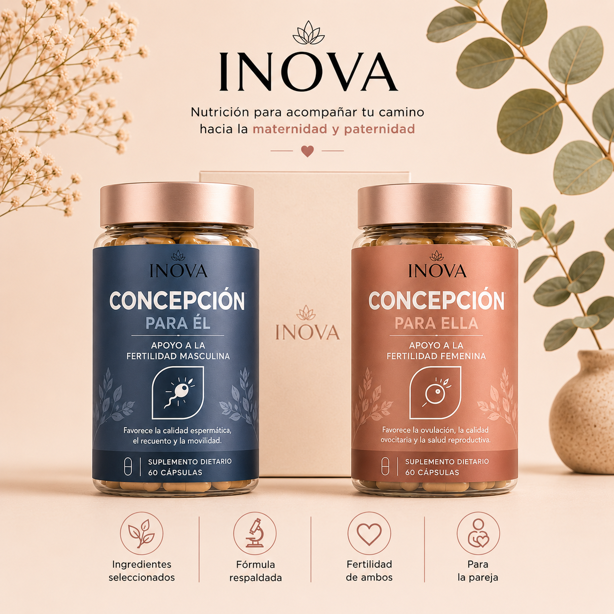 Las cápsulas de fertilidad pensadas para los dos. INOVA®